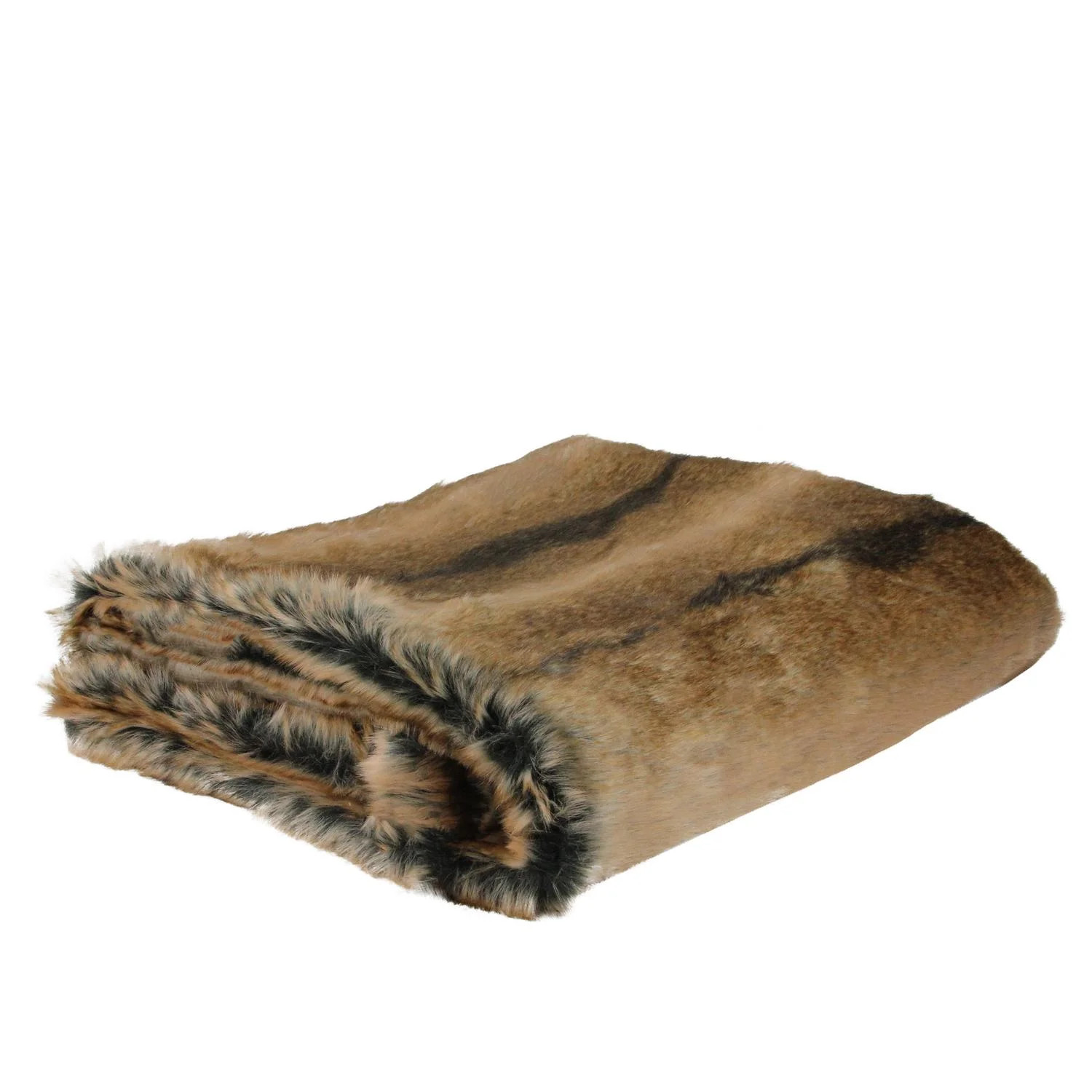 Sophisticated Tawny Brown Faux Fur Super Soft Decorative Throw Blanket 50"x60" | Walmart (US)