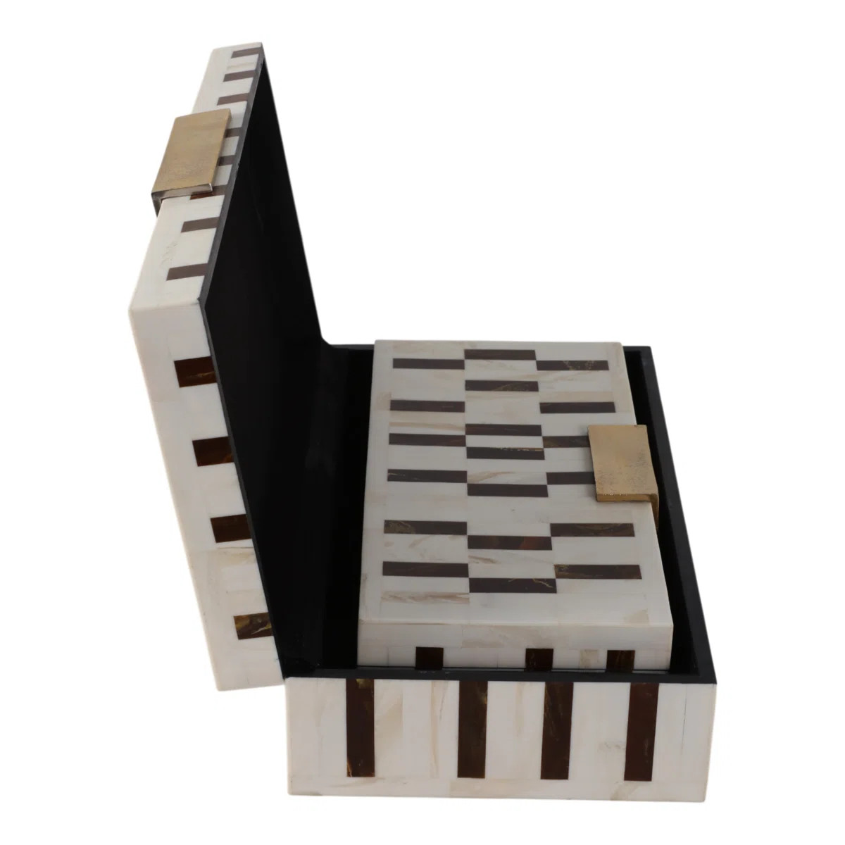 Decorative Boxes Set Resin/Wood/Fabric/Polyresin/Aluminum Modern Glam Pattern Approx. Finish Home... | Wayfair North America