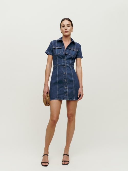 Kent Denim Mini Dress | Reformation (Global)