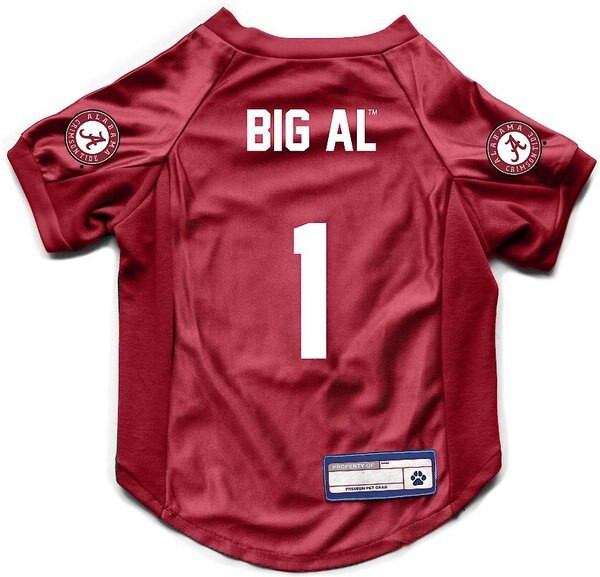 Littlearth NCAA Stretch Dog & Cat Jersey, Alabama Crimson Tide, Small | Chewy.com