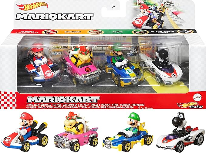 Hot Wheels Mario Kart Characters and Karts as Hot Wheels Die-Cast Toy Cars 4-Pack (Amazon Exclusi... | Amazon (US)