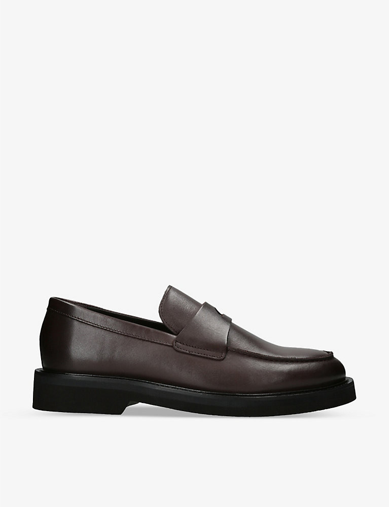 Bank tonal-stitch leather loafers | Selfridges