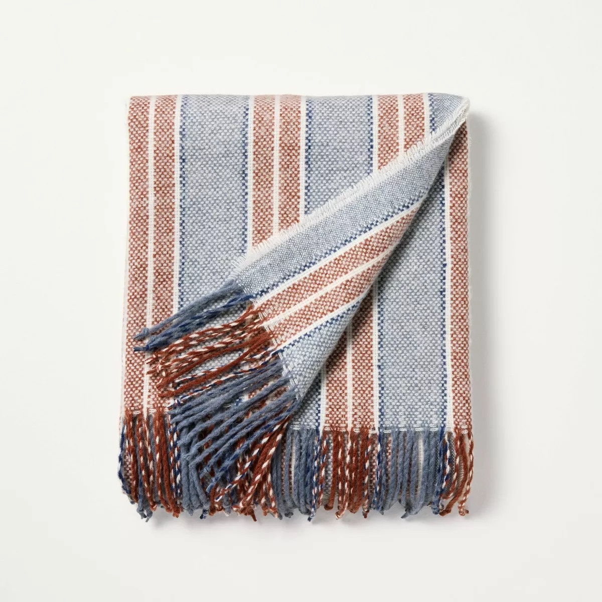 Throw Blanket Blue/Brown Striped - Hearth & Hand™ with Magnolia | Target
