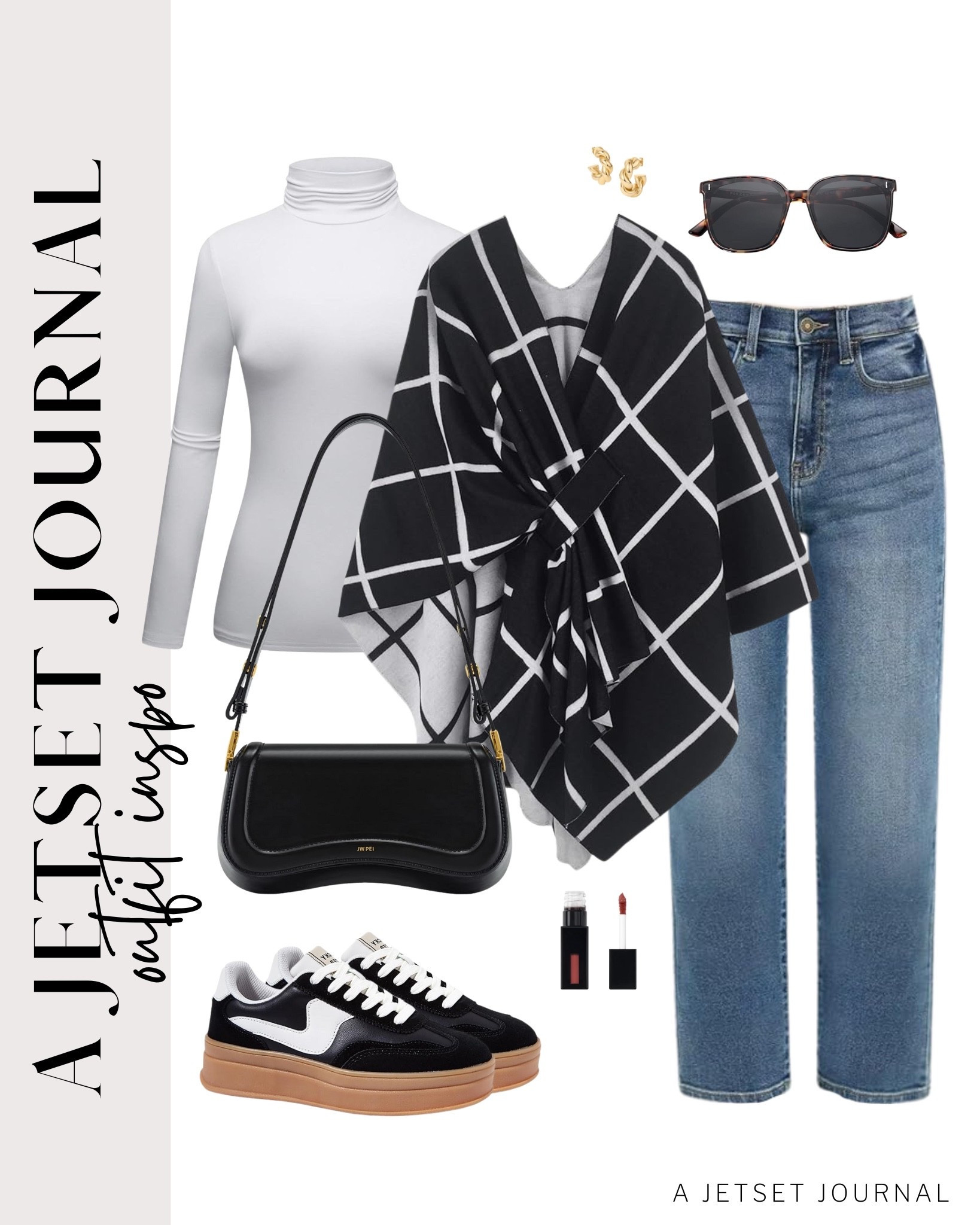 These new wraps add a light and cozy layer that makes every outfit feel put together!
long sleeve turtleneck shirt, shawl wrap poncho, straight leg jeans, airport outfit, fall to winter fashion, comfy outfit, winter style, everyday look, running errand outfit idea, makeup favorite, beauty must have, affordable style, amazon fashion

#LTKFindsUnder50 #LTKSeasonal #LTKU