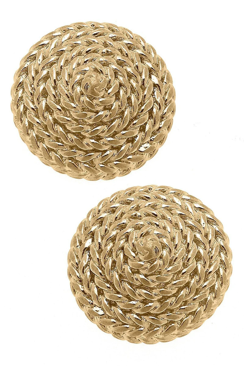 Ethel Rope Coil Earrings in Worn Gold | CANVAS