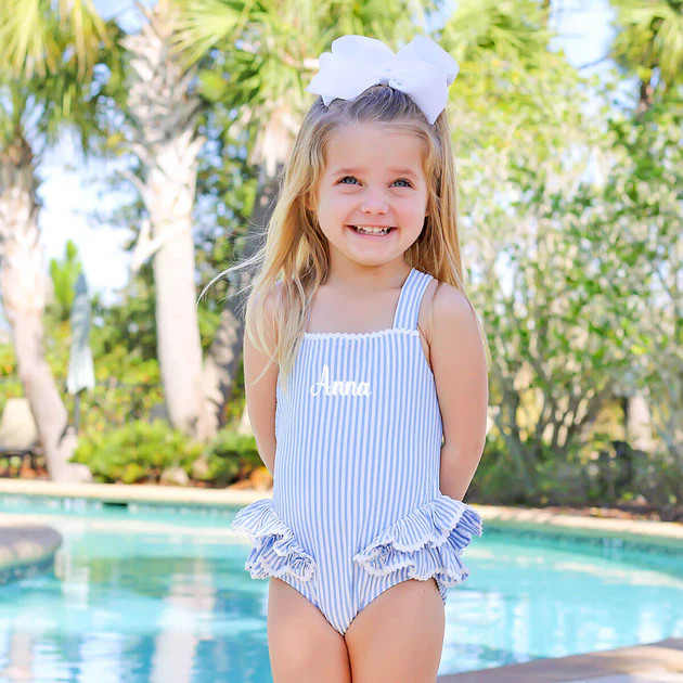 Santorini Blue One Piece Swimsuit | Classic Whimsy