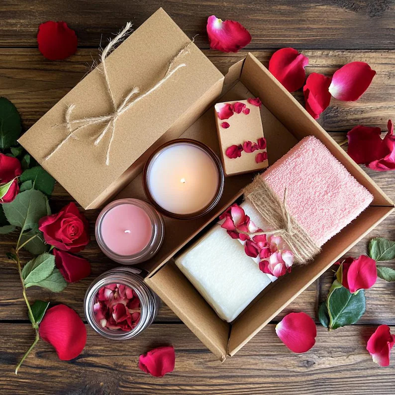 Romantic Rose Spa Gift Set: Vegan Self-Care Pamper Box | Etsy (US)