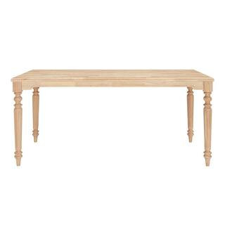 StyleWell Unfinished Wood Rectangular Table for 6 with Leg Detail (68 in. L x 29.75 in. H) T-07 -... | The Home Depot