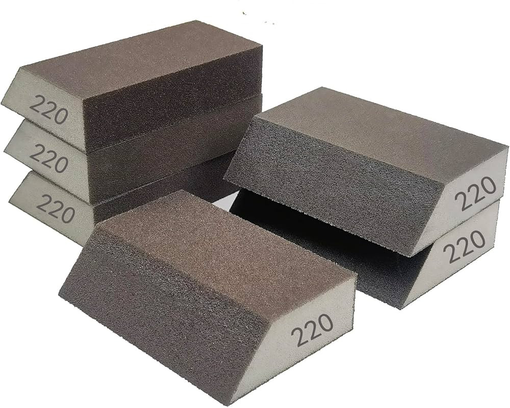 6 Pack Sanding Sponge, 220 Grit Sanding Blocks Assortment,Washable and Reusable for Wood Drywall ... | Amazon (US)
