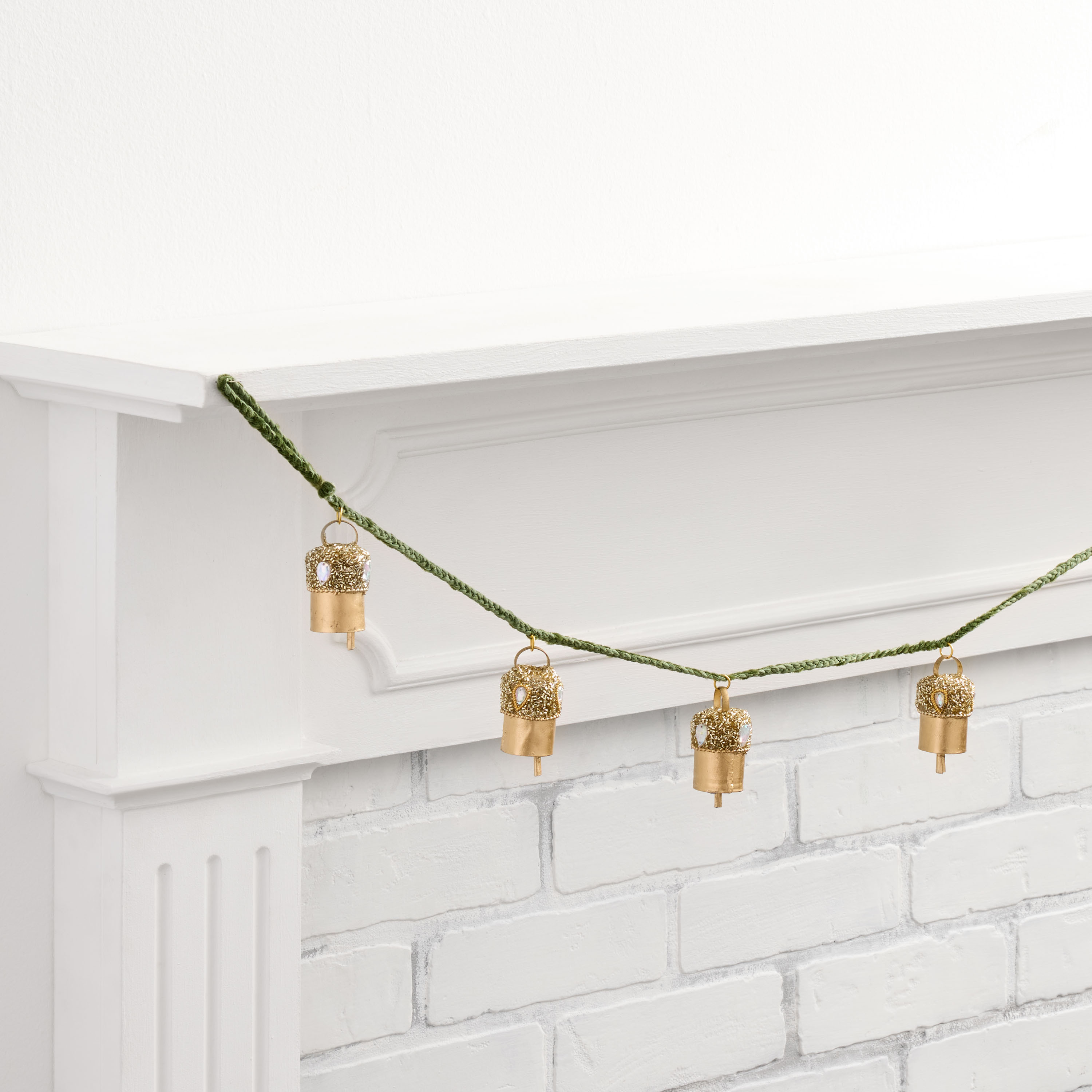 Gold Metal Embellished Bell Garland | World Market