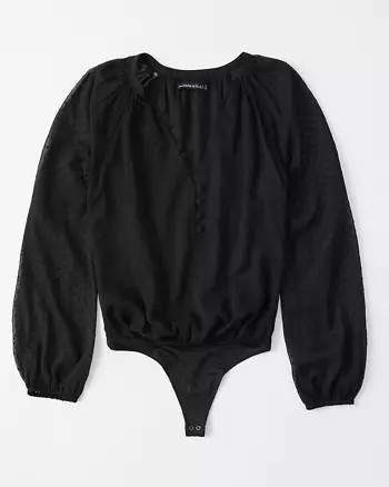 Clipdot Chiffon Bodysuit | Abercrombie & Fitch US & UK
