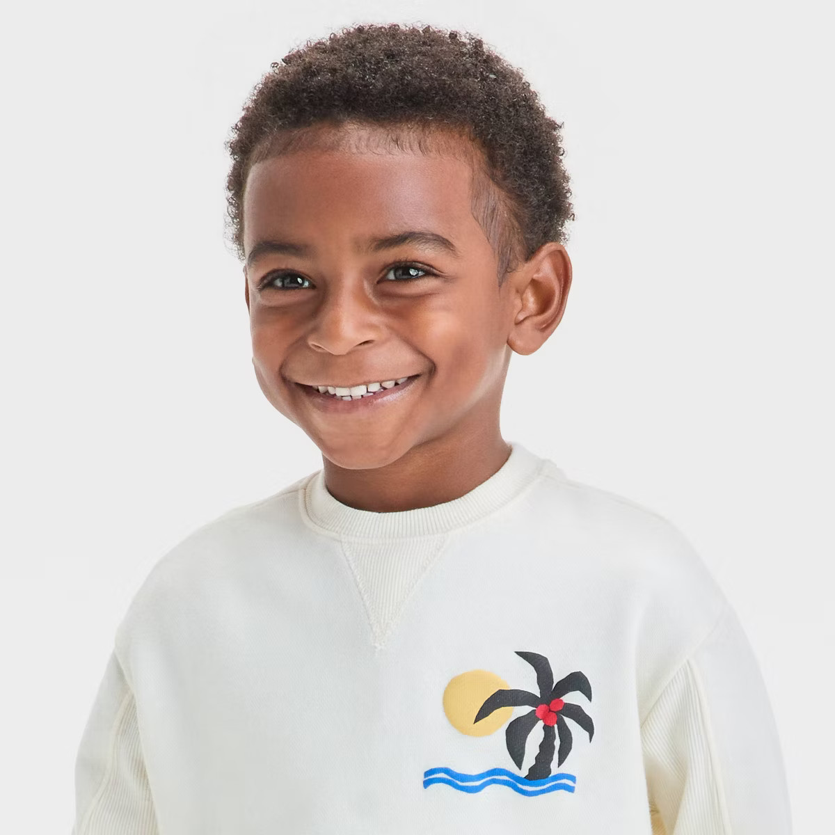 Grayson Mini Toddler Boys' French Terry Crewneck Sweatshirt - White 4T | Target