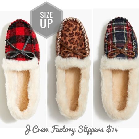 I have 2 pairs of these crew factory faux slippers. Be sure to size up. Great for around the house. 60% off. Perfect for winter! 

#LTKHoliday #LTKsalealert #LTKGiftGuide