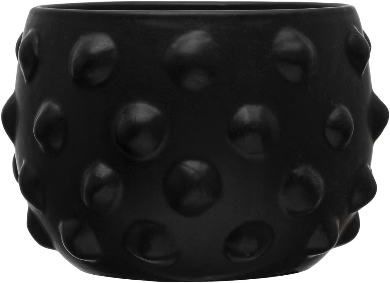 Creative Co-Op Terracotta Raised Dot Design, Black Planter | Amazon (US)