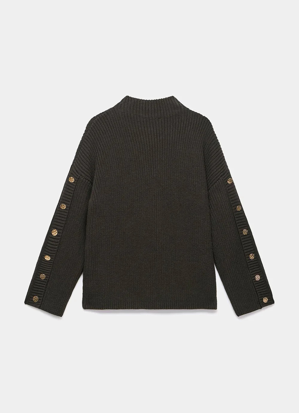 Brown Button Detail Jumper | Mint Velvet