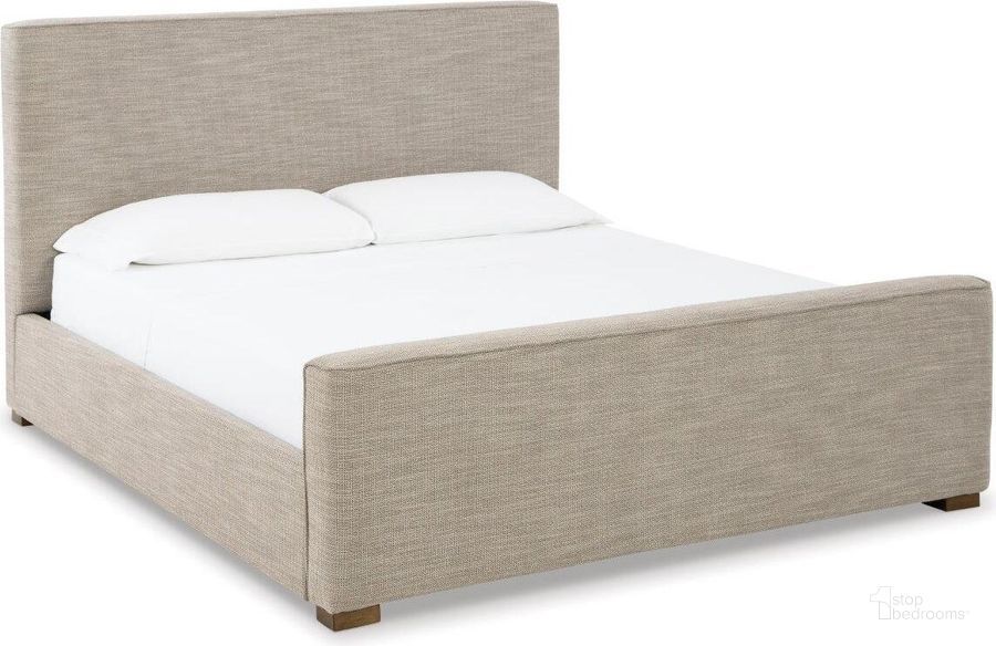 Dakmore Brown Queen Upholstered Panel Bed | 1stopbedrooms