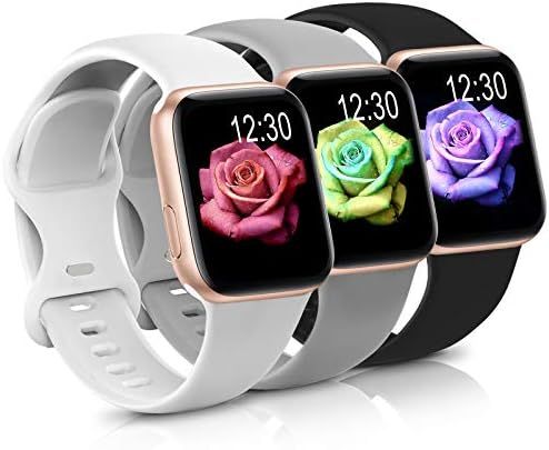 Sport Band Compatible with Apple Watch iWatch Bands 38mm 40mm 42mm 44mm,Soft Silicone Strap Wrist... | Amazon (US)