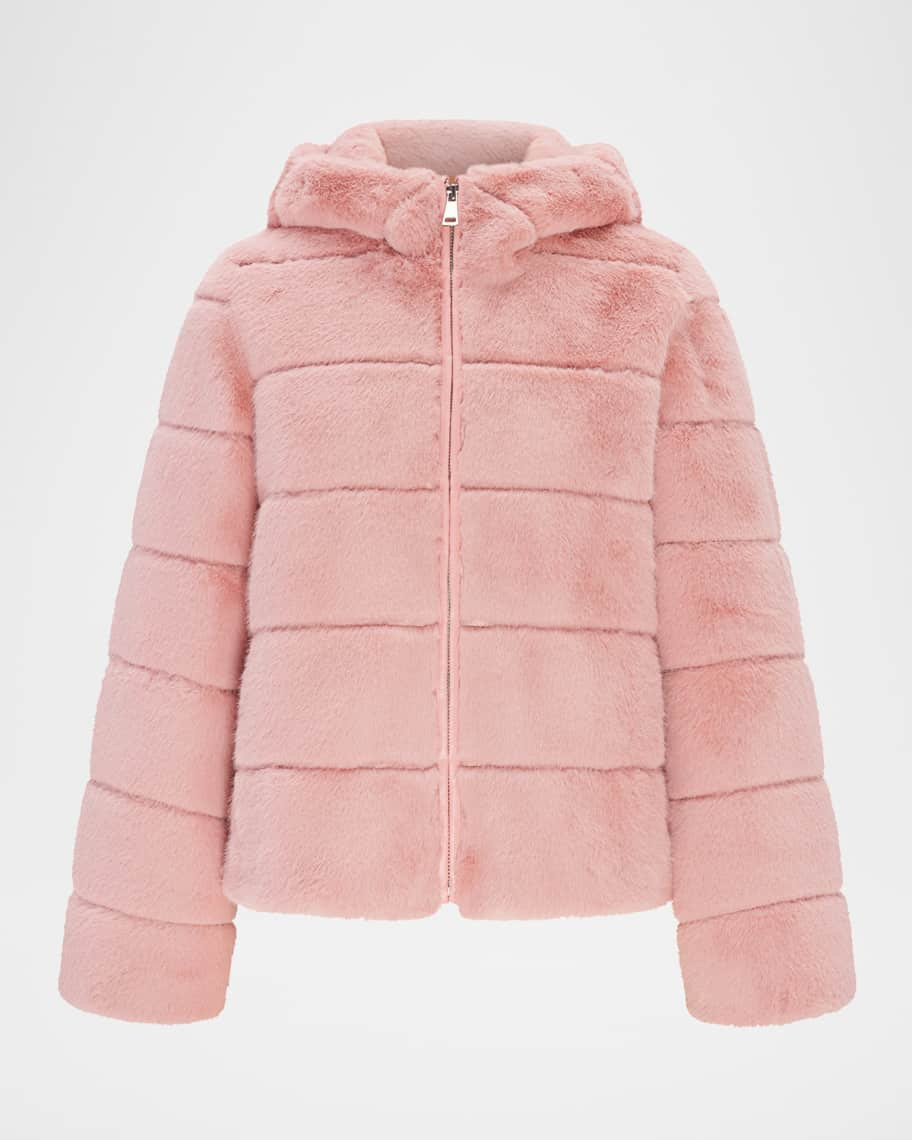 Theia Mink Faux Fur Hooded Jacket | Neiman Marcus