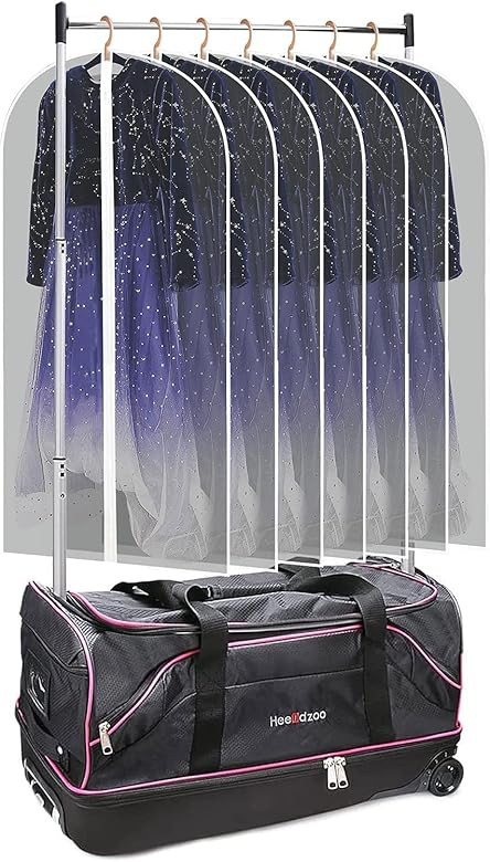 Dance Bag With Garment Rack,28inch Dance Competition Garment Bags with Clothes rack,Suitcase,Roll... | Amazon (US)