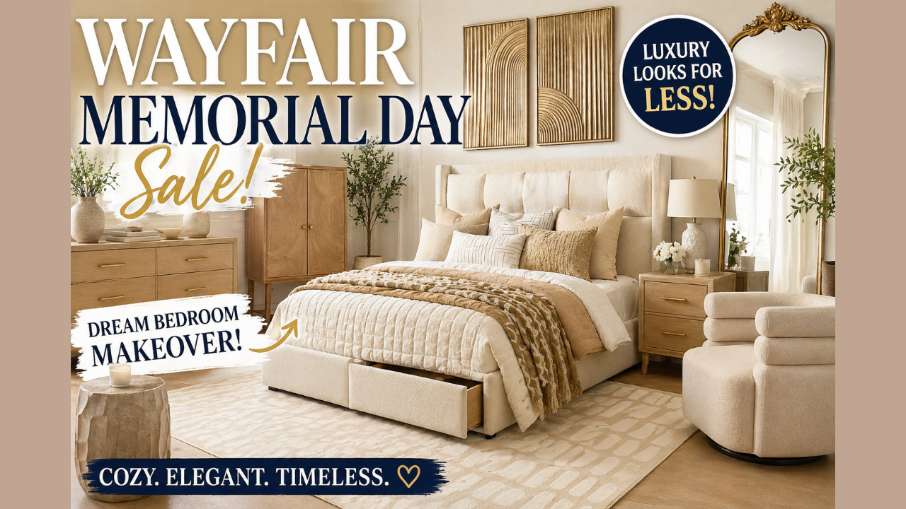 WAYFAIR MEMORIAL DAY SALE 🇺🇸✨ | Luxury Cream Bedroom Makeover Ideas That Look HIGH END 🤍

Transform your bedroom into a cozy luxury retreat with these stunning Wayfair Memorial Day Sale finds 🤍✨ From a beautiful cream upholstered storage bed to luxe swivel chairs, designer-inspired furniture, abstract décor, and soft ivory textures, this bedroom aesthetic feels straight out of Pinterest!
In today’s luxury bedroom inspiration video, I’m sharing elegant neutral home décor pieces that create a high-end designer look without the luxury designer price tag. If you love soft glam, modern organic, cozy luxe interiors, and elevated cream bedroom décor… this one is for YOU 🤍
These Wayfair finds are perfect for: ✨ Apartment bedrooms ✨ Master bedroom makeovers ✨ Neutral luxury aesthetics ✨ Cozy modern interiors ✨ Pinterest-inspired home décor lovers
SHOP THE LOOK: 🤍 Upholstered Wingback Storage Bed 🤍 Swivel Accent Chair 🤍 Ivory Abstract Rug 🤍 Gold Ornate Mirror 🤍 Luxury Jacquard Bedding 🤍 Modern Nightstands & Dresser 🤍 Statement Wall Décor 🤍 Accent Cabinet Storage
Memorial Day sales are the BEST time to save on luxury-looking furniture, so definitely add these pieces to your wishlist before prices change! 🇺🇸✨

🤍 Shop my favorite luxury-inspired home finds on ShopMy
https://shopmy.us/shop/collections/5432852

 ✨ Browse my curated LTK collections for more bedroom inspiration


 🛋️ Explore my Wayfair storefront for even more Memorial Day Sale deals


 💬 Comment below and tell me which piece is YOUR favorite!

Don’t forget to LIKE, SUBSCRIBE, and turn on notifications for more luxury home inspiration, bedroom makeovers, and affordable designer-style finds ✨


#Wayfair #WayfairMemorialDaySale #LuxuryBedroom #BedroomMakeover #NeutralBedroom #HomeDecor #ModernLuxury #CreamBedroom #CozyLuxury #WayfairFinds #BedroomInspo #InteriorDesign #ApartmentDecor #PinterestBedroom #LuxuryHomeDecor


Wayfair Memorial Day Sale, luxury bedroom ideas, cream bedroom inspiration, neutral bedroom decor, cozy luxury bedroom, Wayfair bedroom furniture, upholstered storage bed, cream swi 

 #LTKdayinmylife #LTKOver40 #LTKHome