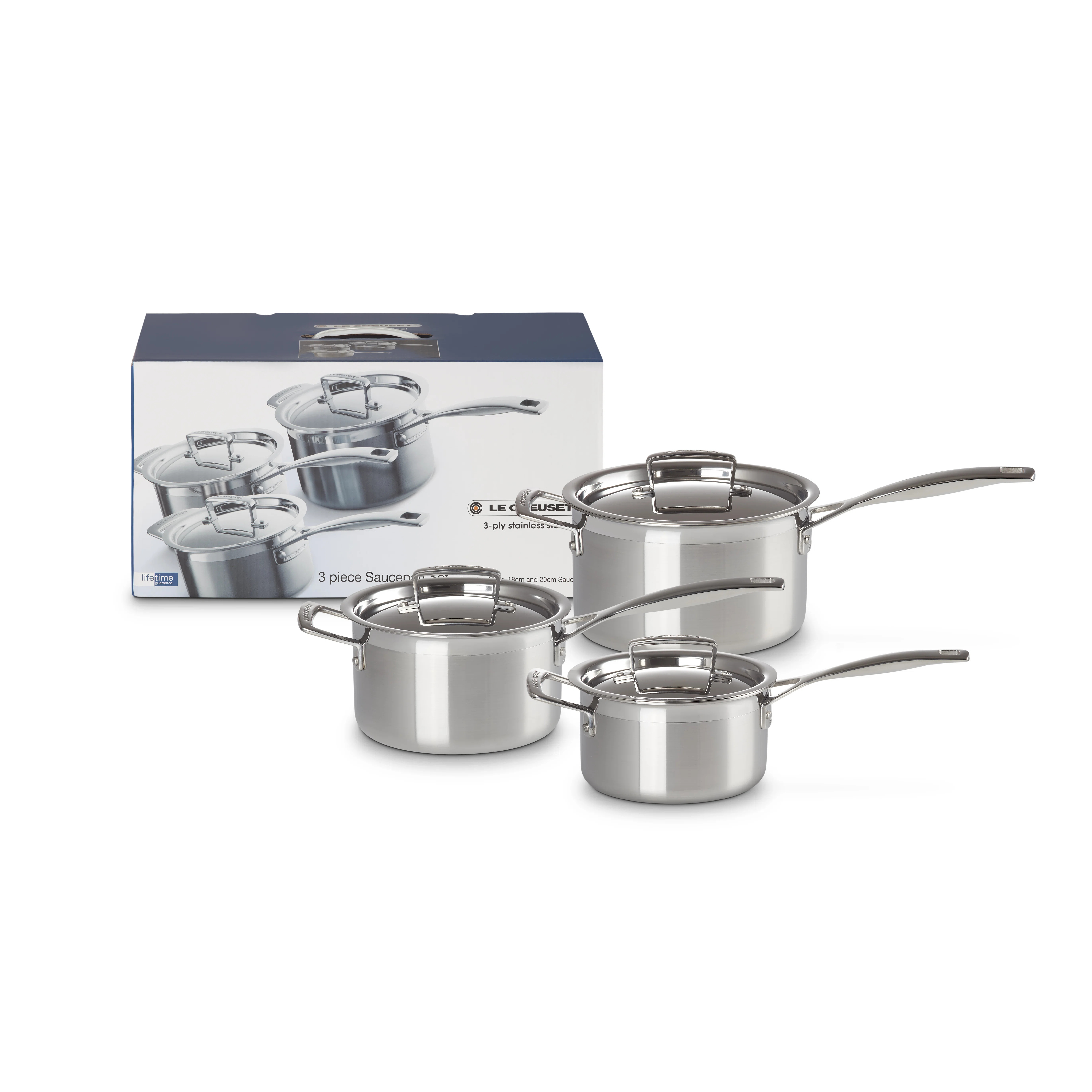 Le Creuset 3-Ply Stainless Steel 3 Piece Saucepan Set | Wayfair UK