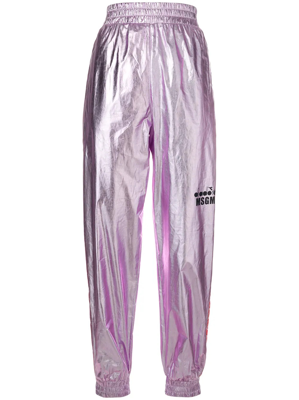 MSGM MSGM X Diadora metallic track trousers - Pink | FarFetch US