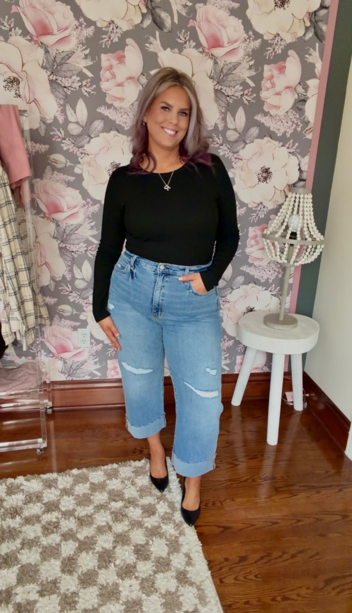 These jeans from Walmart are on clearance for $17! I am wearing a size 12 (size down b/c they run big) 🖤

#LTKSaleAlert #LTKootd #LTKMidsize