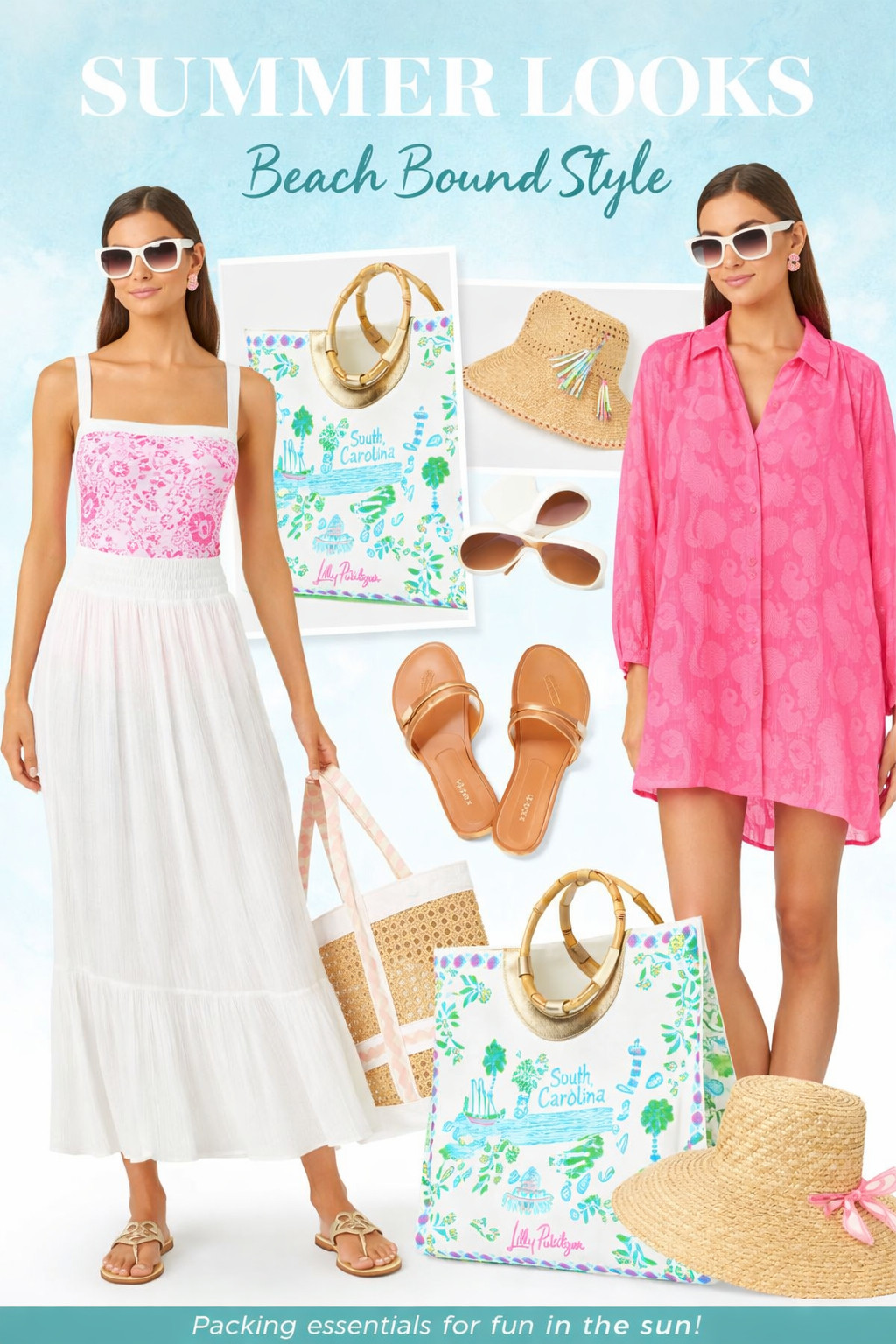 Two effortless summer looks you can wear from beach days to sunset dinners. 🌊☀️

Look 1: A pink floral one-piece styled as a bodysuit with a flowy white maxi skirt, gold sandals, statement earrings, and oversized white sunglasses — the perfect elevated resort outfit.

Look 2: A bold pink paisley cover-up styled as a chic mini dress with neutral sandals, straw tote, and beach-ready accessories. Easy, lightweight, and ideal for vacation packing.

These pieces mix and match beautifully for coastal trips, poolside weekends, and warm-weather getaways. Save this for your next summer vacation outfit inspo!

Shop all the details linked here ✨

#SummerStyle #VacationOutfit #ResortWear #BeachOutfit #LTKStyle #LTKTravel #CoastalChic #SummerWardrobe #PoolsideStyle #VacationPacking #PinkStyle #ResortFashion 

 