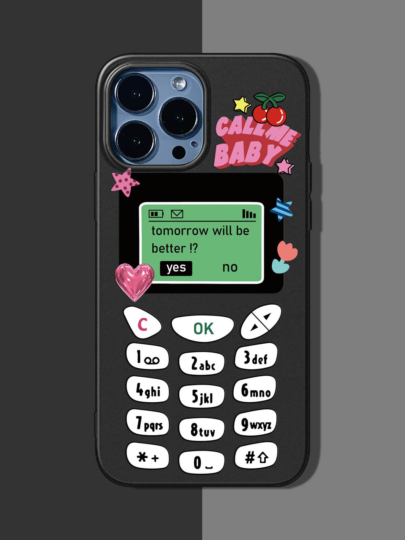 Cartoon & Letter Graphic Phone Case | SHEIN