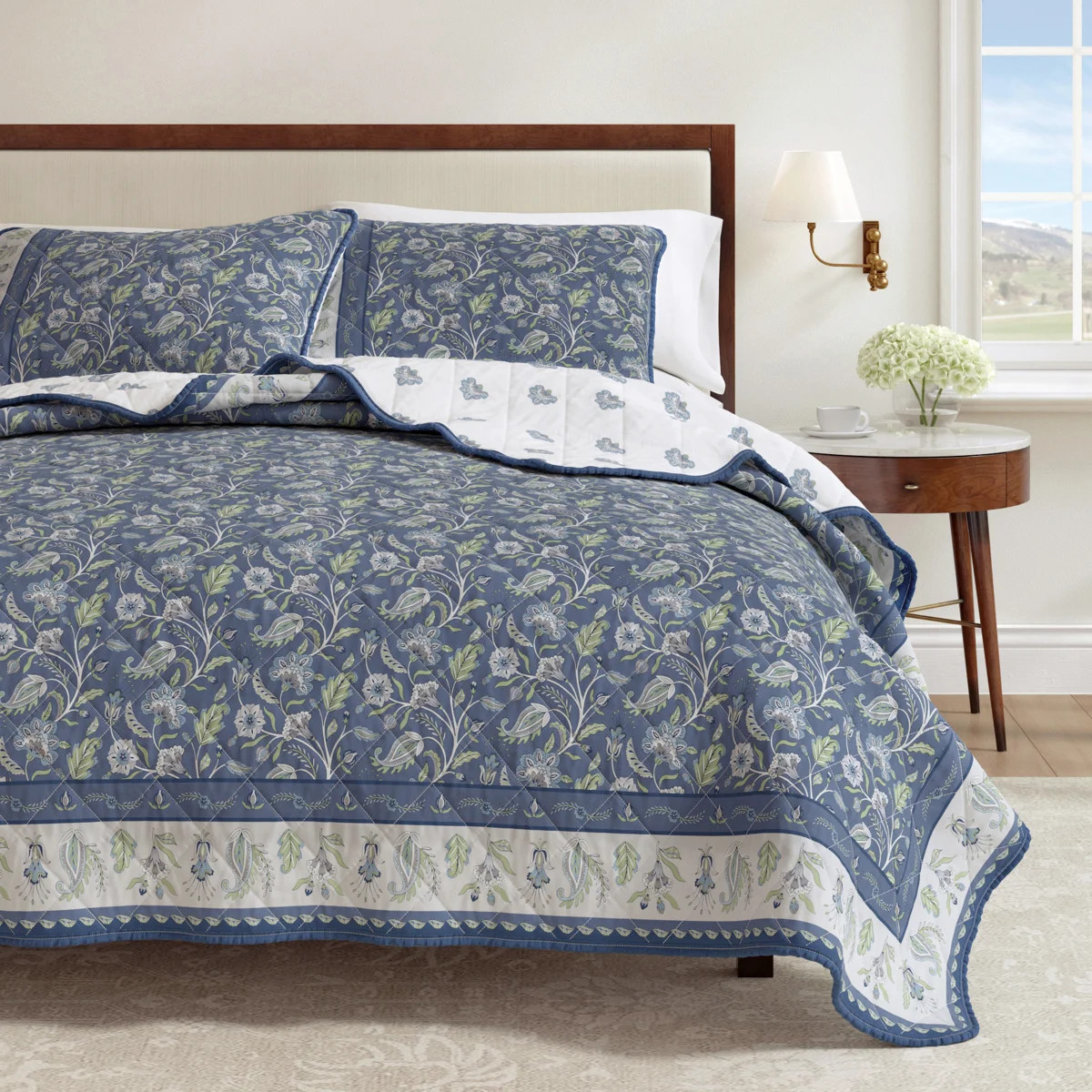 Floral Bordered Cotton Quilt Set | Wayfair North America