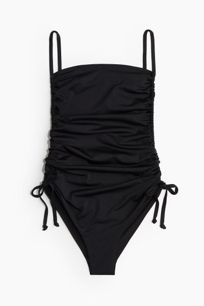 Swimsuit with Drawstrings - Black - Ladies | H&M US | H&M (US + CA)