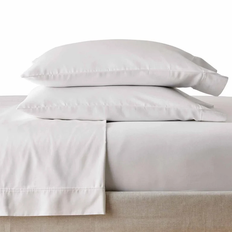 Better Homes & Gardens 100% Cotton Sateen 300 Thread Count Sheet Set, Full, Arctic White | Walmart (US)