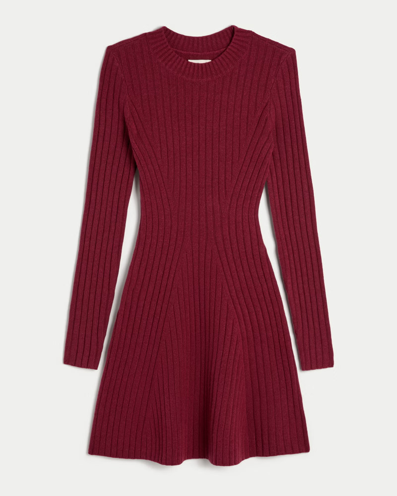 Women's Ribbed Skater Mini Sweater Dress | Women's New Arrivals | HollisterCo.com | Hollister (US)