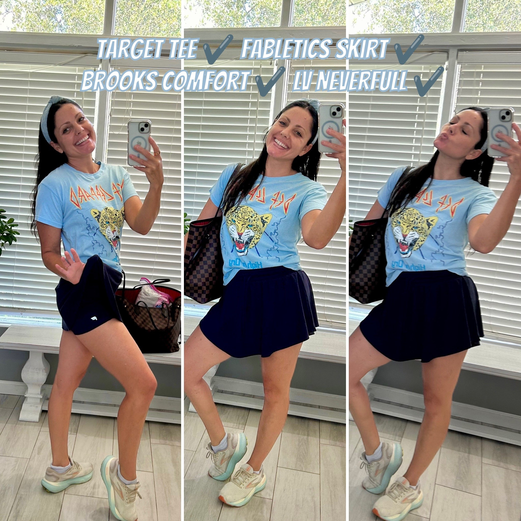 My favorite mom style: Target graphic tee (small) + Fabletics skirt (medium) + sneakers made for chasing toddlers in style + my trusty LV Neverfull that holds it all. 🖤👟👜

#LTKActive #LTKHome #LTKFindsUnder50