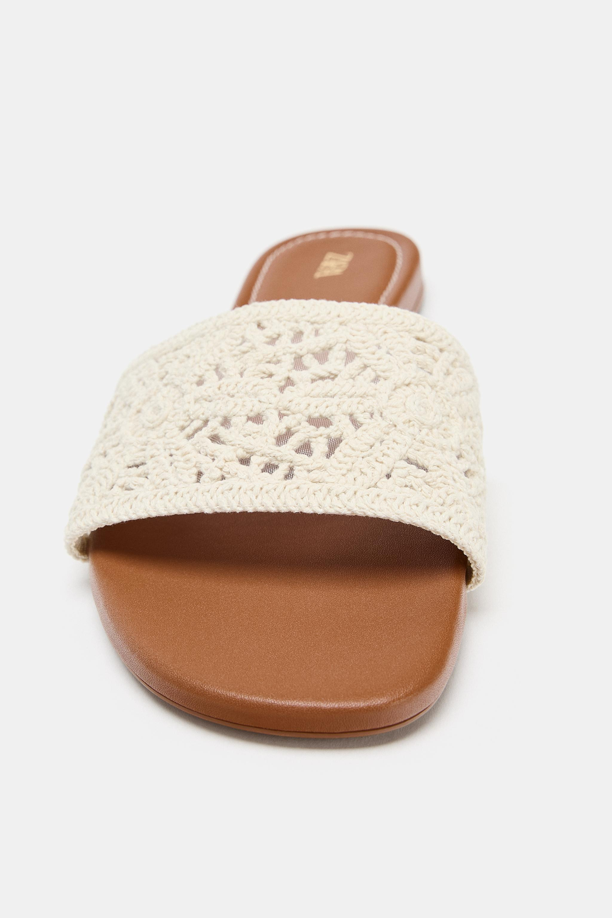 FLACHE SANDALE MIT HÄKELDESIGN | Zara DE