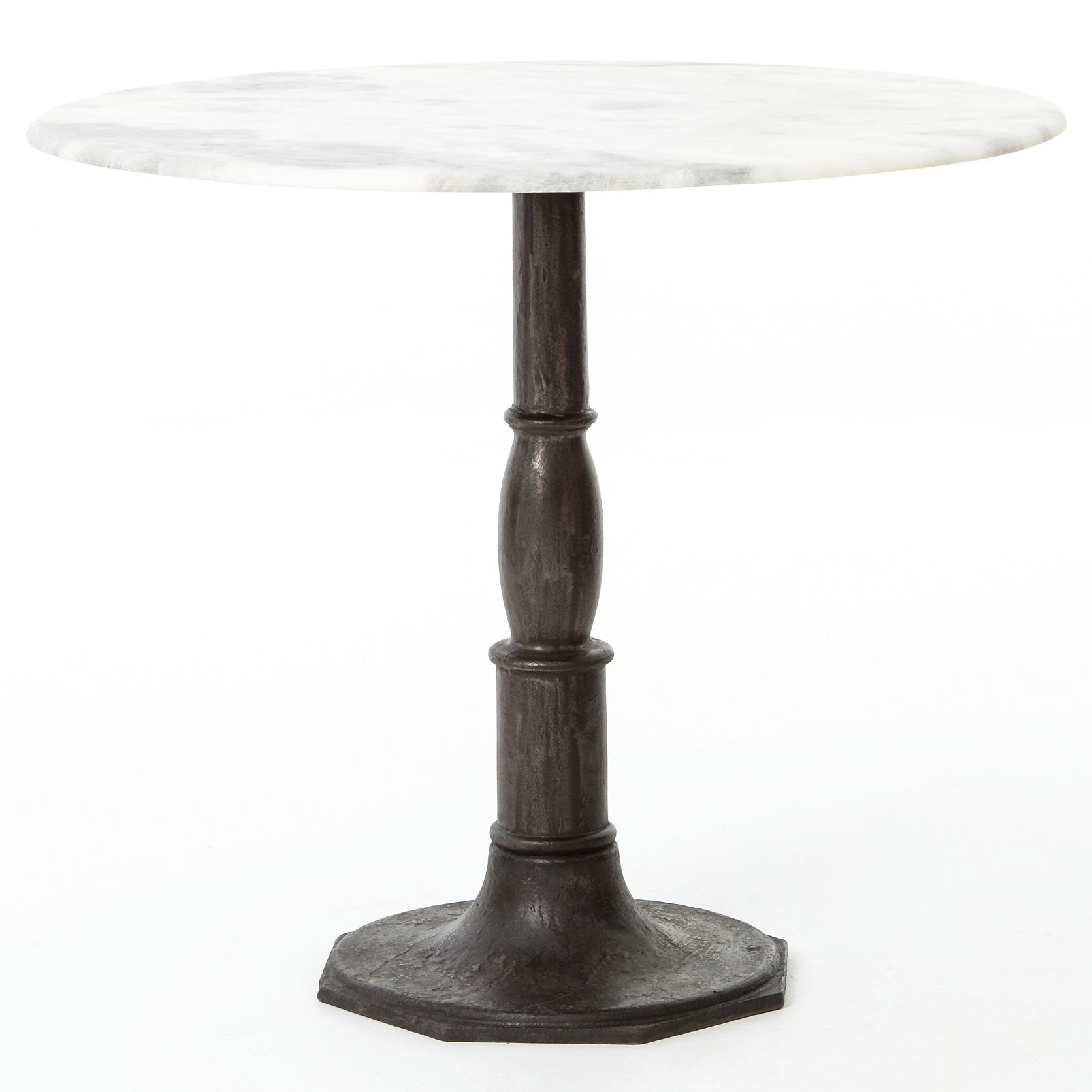 Alondra Classic Cast Iron Marble Round Dining Table | Kathy Kuo Home
