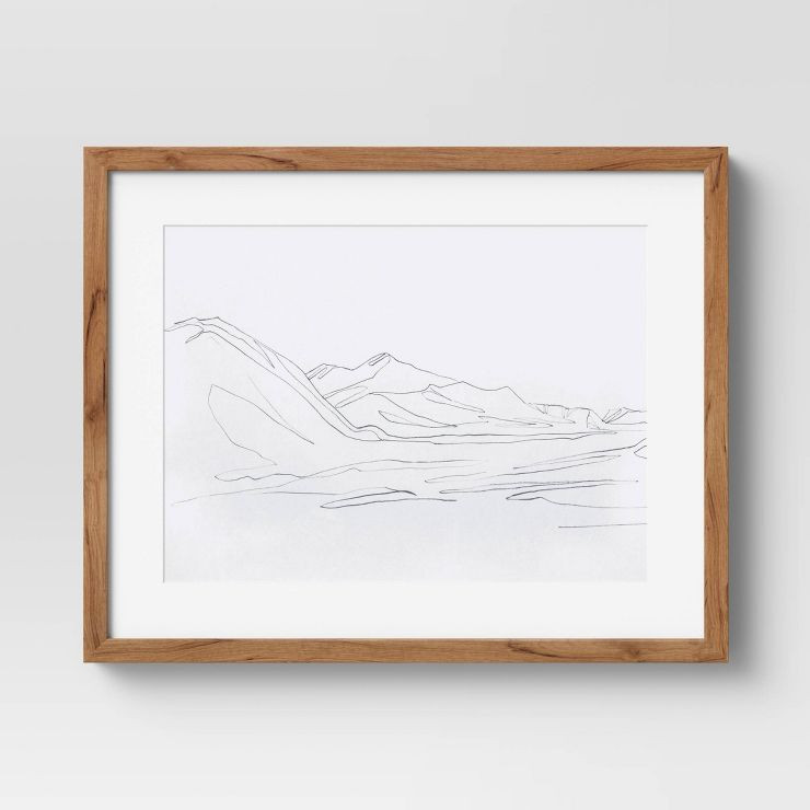 Landscape Line Drawing Framed Wall Art  | Target