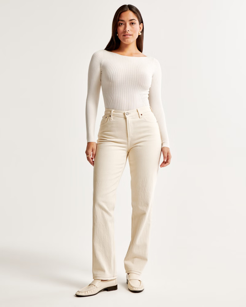 Curve Love Mid Rise 90s Straight Jean | Abercrombie & Fitch (US)