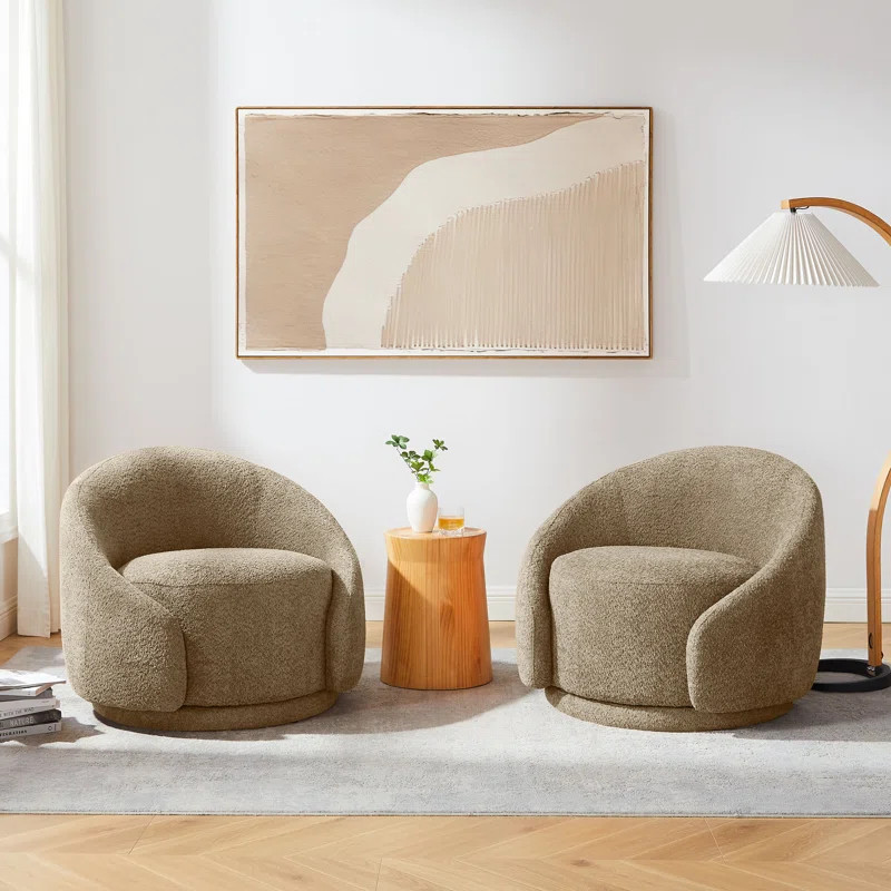 Blaklee Upholstered Swivel Barrel Chair | Wayfair North America