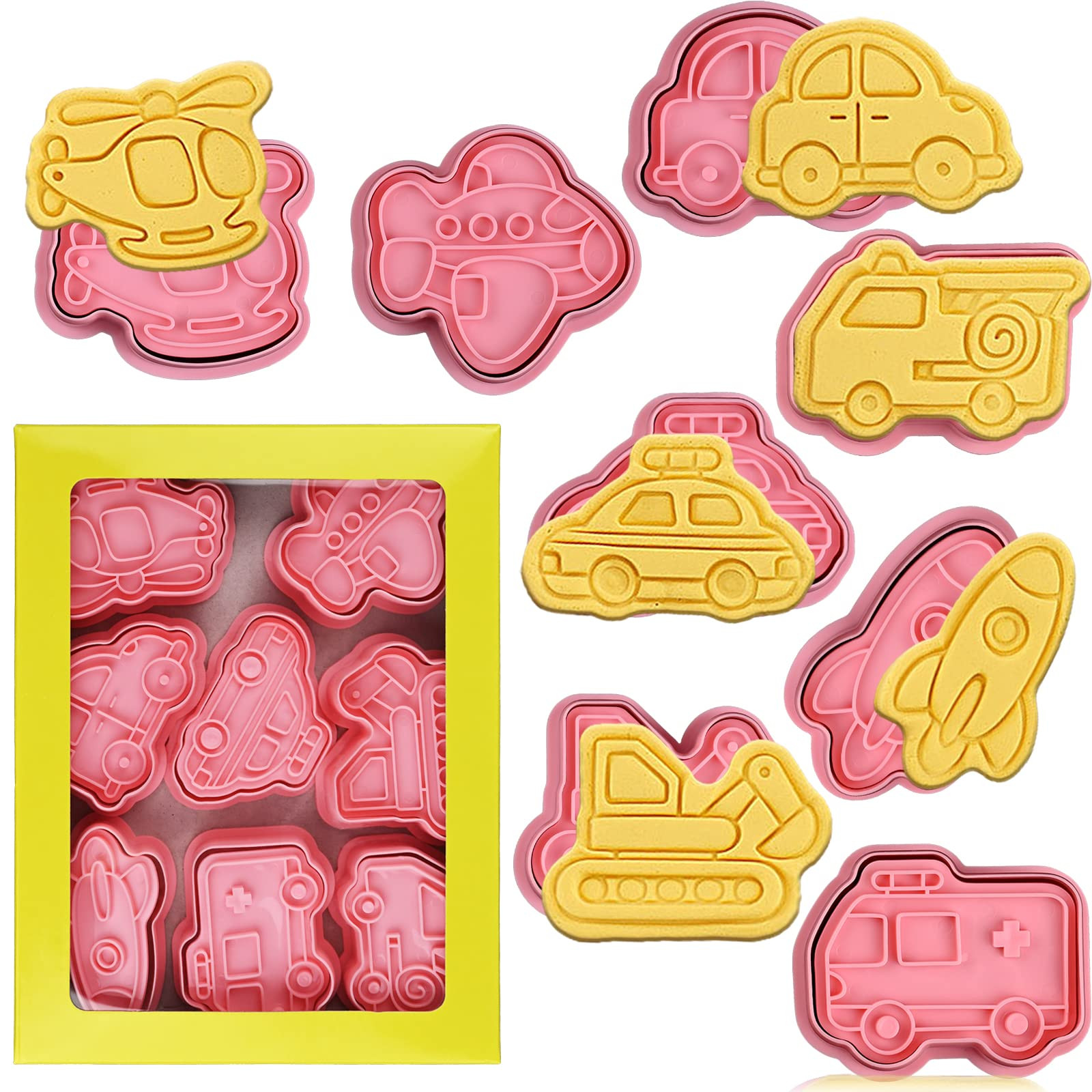 Amazon.com: Animal Cookie Cutters With Plunger Stamps Set,8 Piece 3D Animal Embossing Cutters For... | Amazon (US)