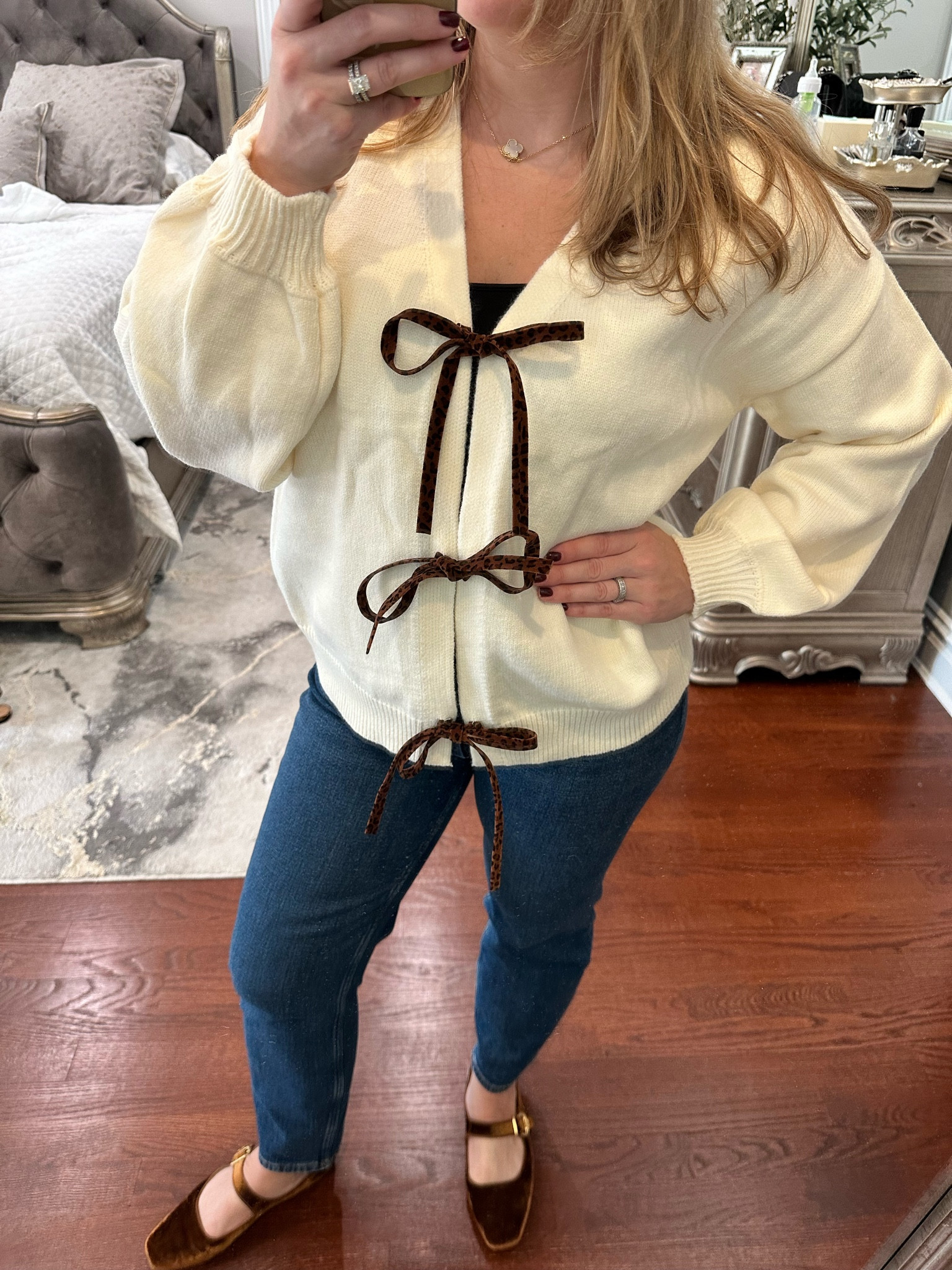 #ootd -leopard bow sweater & velvet Mary Jane’s 

#LTKSaleAlert #LTKStyleTip #LTKShoeCrush