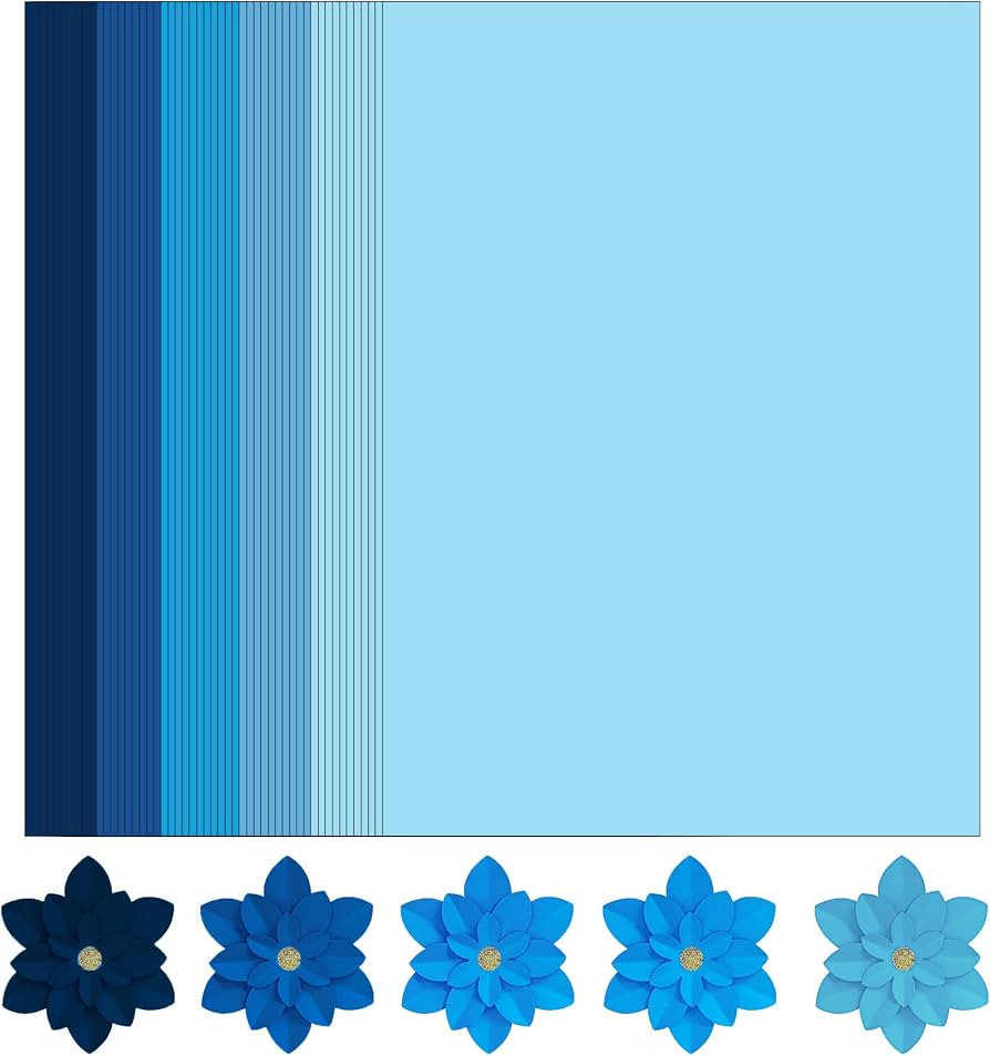 Blues Cardstock 8.5 x 11 Craft Paper Cover Stock Stash Pack- Blue Tones Assorted Colored Scrapboo... | Amazon (US)