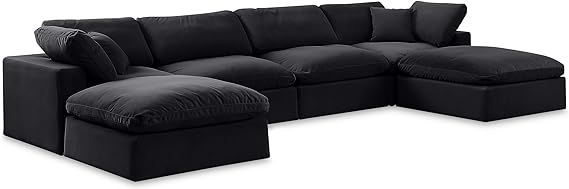 Meridian Furniture Comfy Collection Modern | Contemporary Upholstered Modular Sectional, Soft Vel... | Amazon (US)