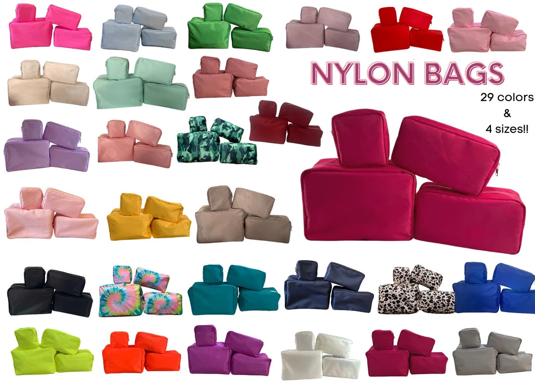 Nylon bag make up pouch cosmetic bag - bag for patches - bridesmaids bag - personalized gift - ea... | Etsy (US)