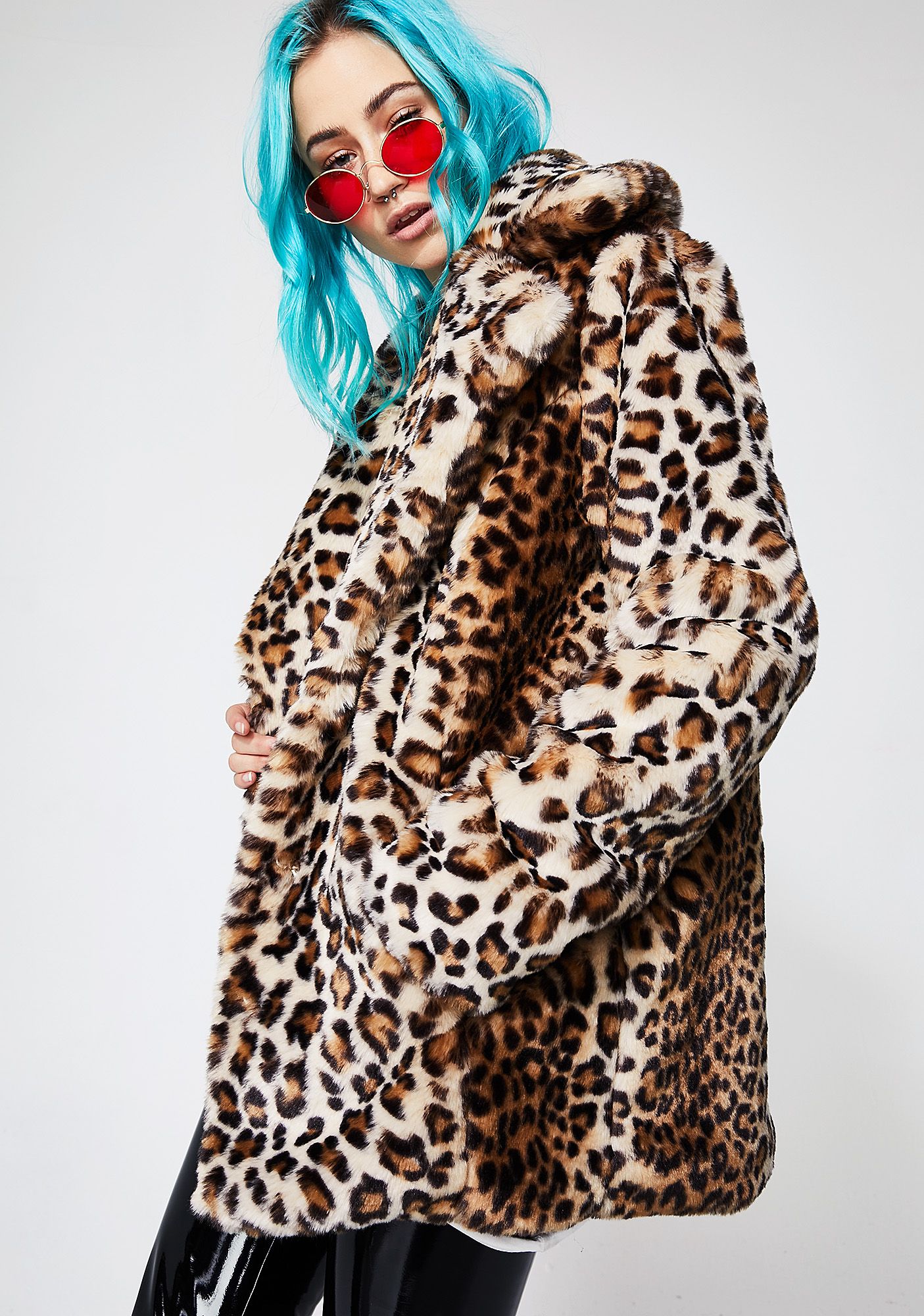 Current Mood Hunt You Down Leopard Coat | Dolls Kill