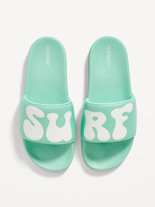 Gender-Neutral Faux-Leather Pool Slide Sandals for Kids | Old Navy (US)