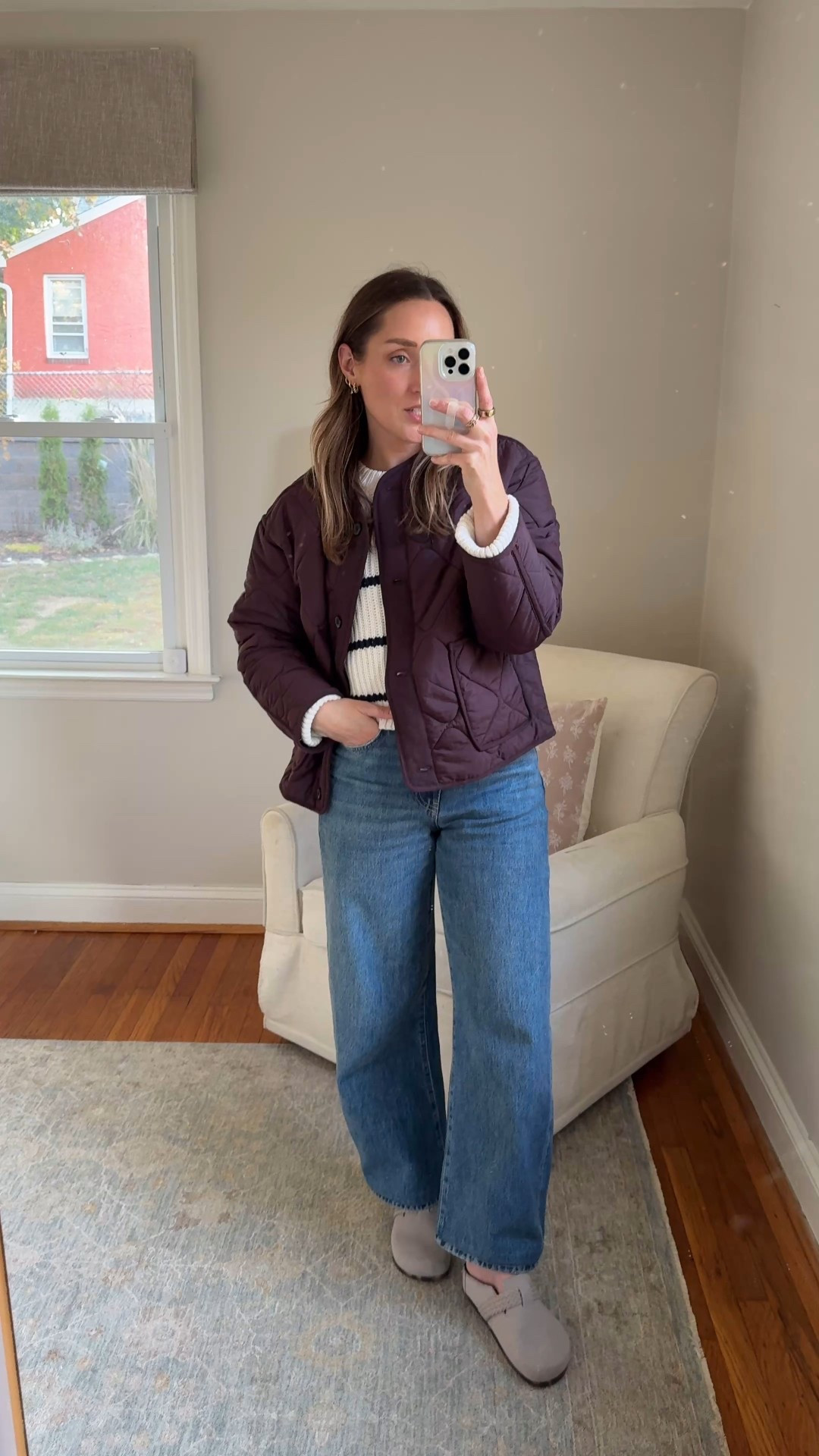 Zara details:
Jacket is patch pocket puffer jacket in small
Couldn’t find jeans on their website 