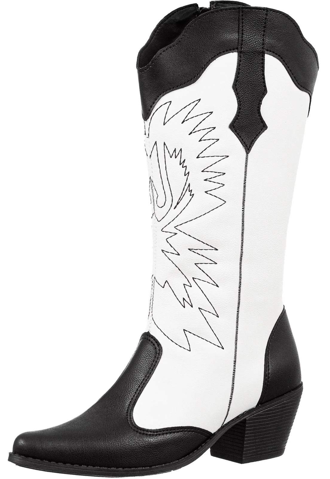Bota Western Gigil Texana Cano Médio Bordada Branco/Preto | Dafiti (BR)