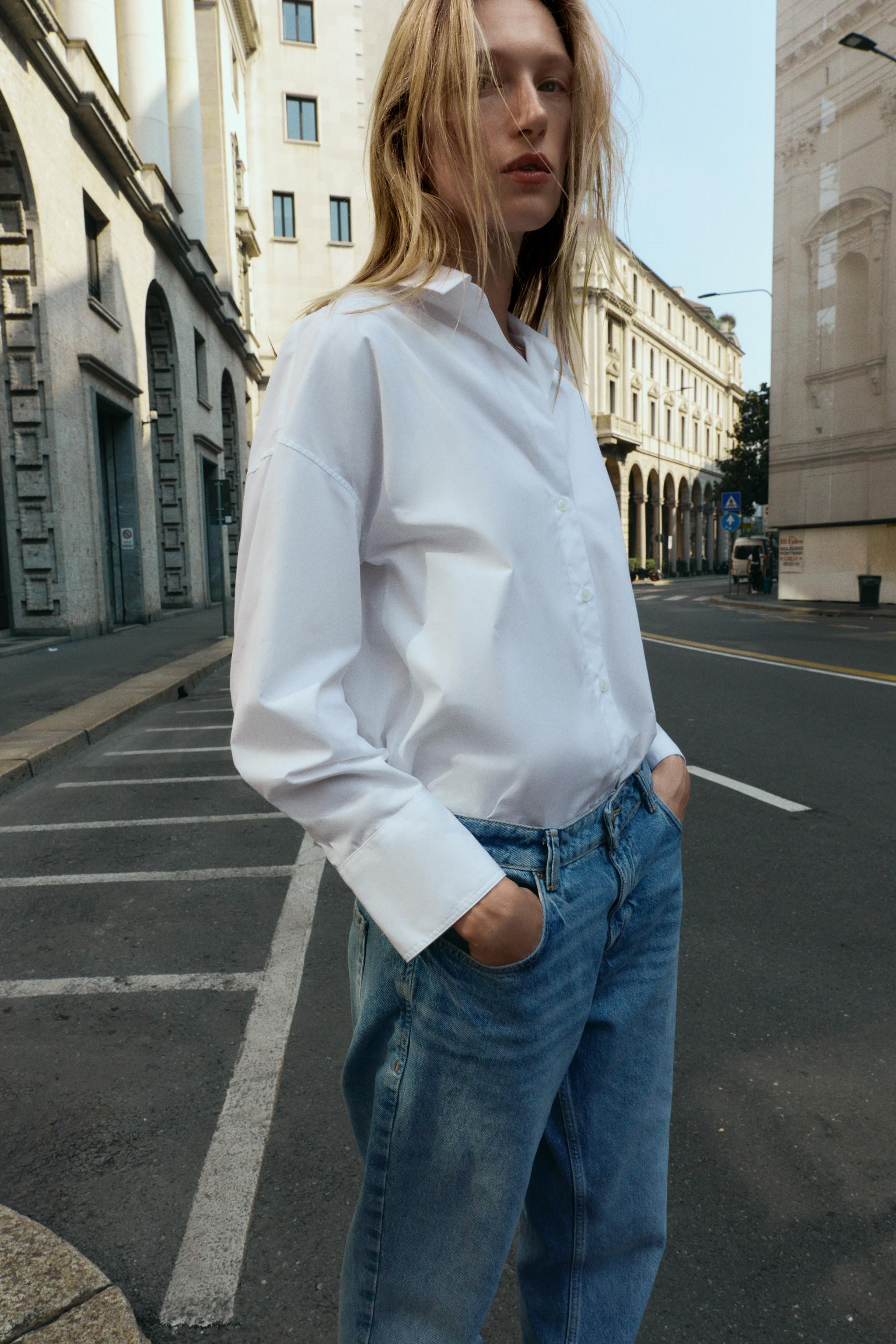 POPLIN SHIRT WITH BUTTONS | Zara UK