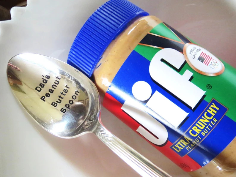 Peanut Butter, Custom Spoon, Handstamped Spoon, Personalized Spoon, Spoon, Gift, Handstamped Ice ... | Etsy (US)